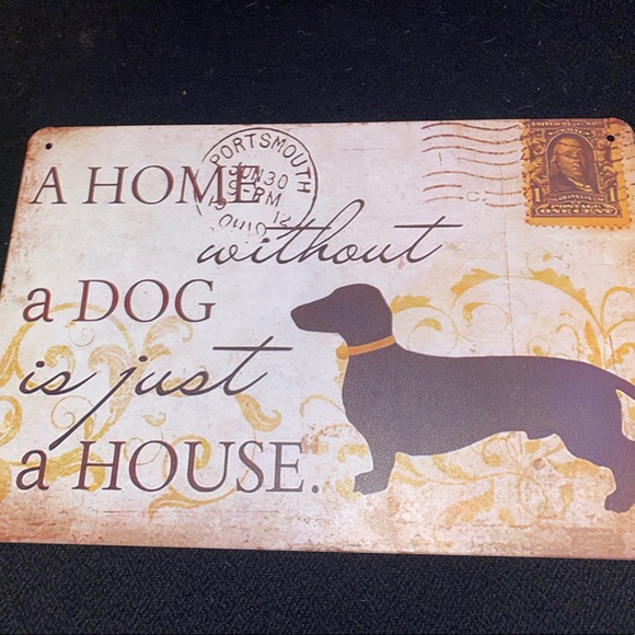Metal sign HOME W/out a DOG - Picture 1 of 1